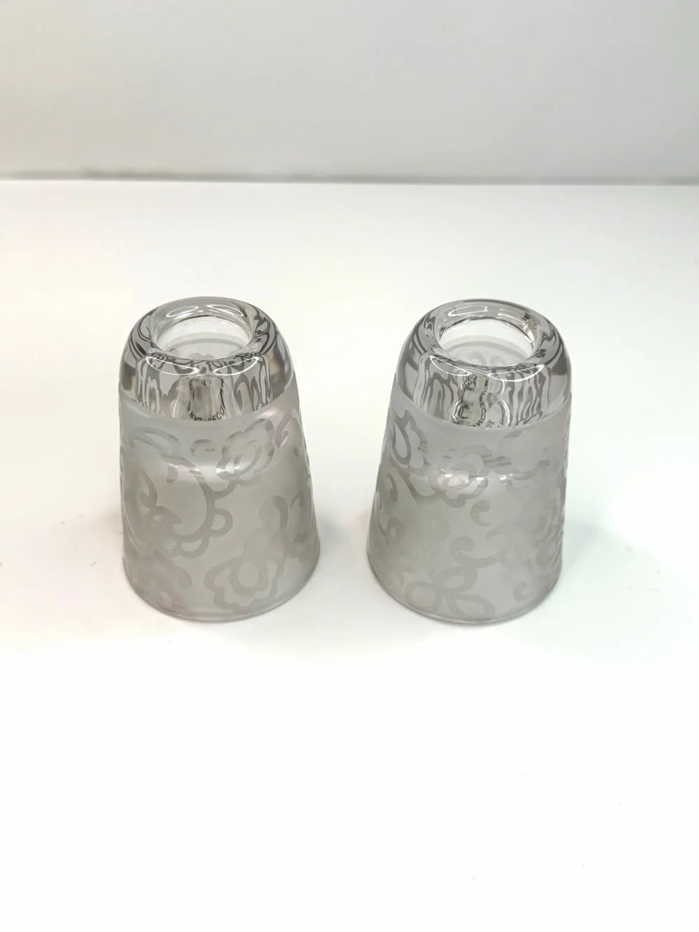 Lenox Heiress Frosted Crystal Votive Candlestick Holders Set